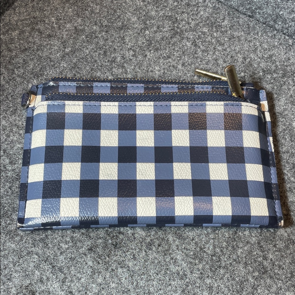 a new day Blue and White Checkered Wallet